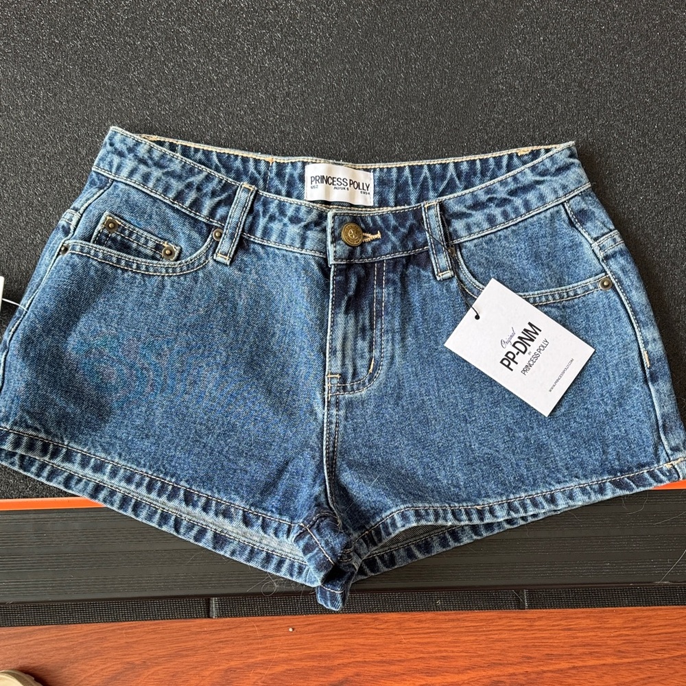 Princess Polly Dreamful Blue Denim Low-Rise Jean Shorts
